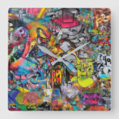 Graffiti Vierkante Klok (Voorkant)