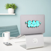 Graffiti Vinyl Sticker, op maat gesneden Sticker (Laptop op bureau)