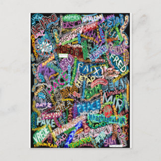 graffiti-vredeskaart briefkaart