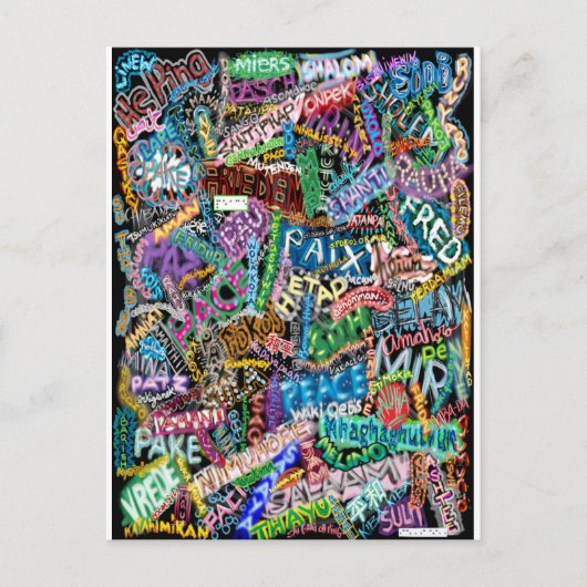 graffiti-vredeskaart briefkaart (Voorkant)