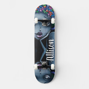 Graffiti vreemd meisje skateboard
