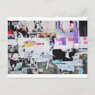 Graffiti Wall Banksy Style Torn Paper Briefkaart