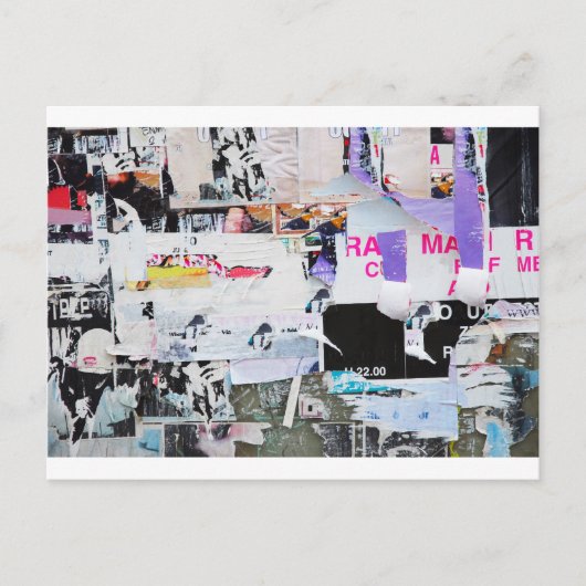 Graffiti Wall Banksy Style Torn Paper Briefkaart (Voorkant)