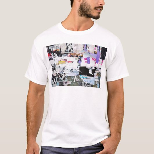 Graffiti Wall Banksy Style Torn Paper T-shirt (Voorkant)