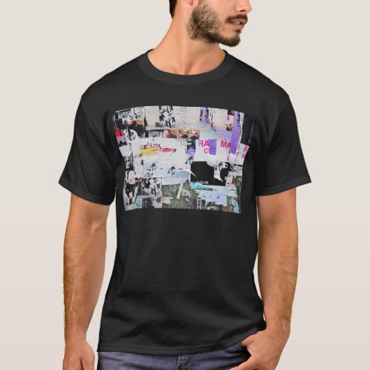 Graffiti Wall Banksy Style Torn Paper T-shirt (Voorkant)