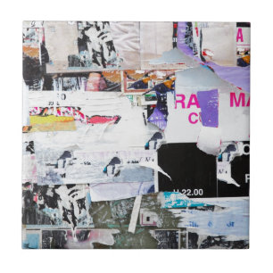 Graffiti Wall Banksy Style Torn Paper Tegeltje