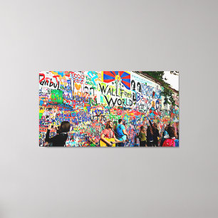 Graffiti Wall straatmuzikanten en artiesten wandku Canvas Afdruk