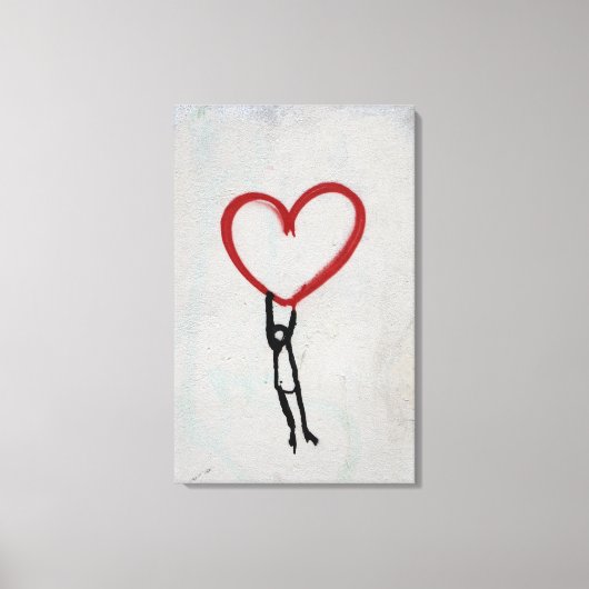 GRAFFITI-WALSTREET VOOR HART- EN STICK-MAN CANVAS AFDRUK (Voorkant)
