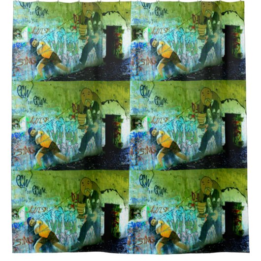 graffiti wandkunst douchegordijn (Voorkant)