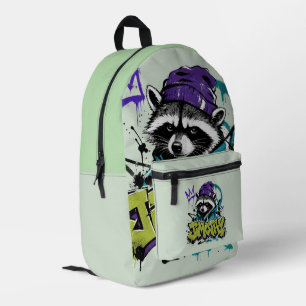 Graffiti Wasbeer Street Art Urban Punk Stijl Bedrukte Rugzak