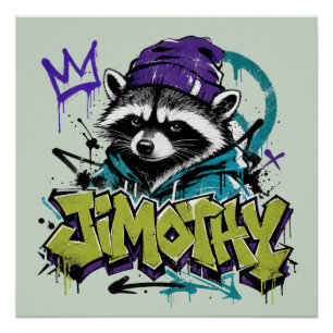 Graffiti Wasbeer Street Art Urbane Punkstijl Perfect Poster