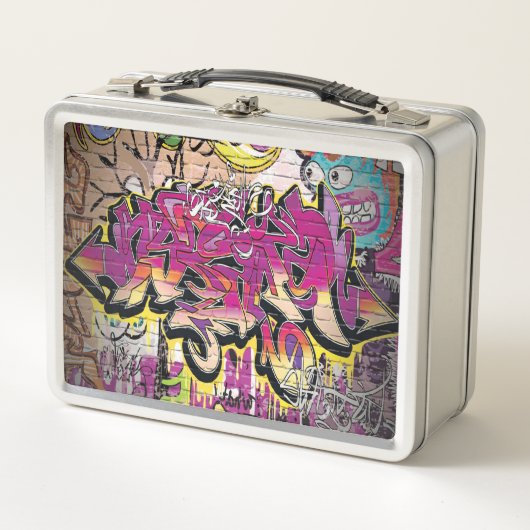 Graffiti word art retro leuke lunchbox (Voorkant)