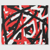 Graffiti: zwart, wit en rood cadeaupapier (Vlak)