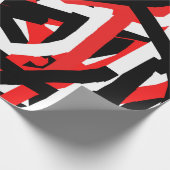 Graffiti: zwart, wit en rood cadeaupapier (Hoek)