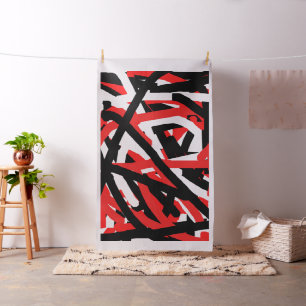 Graffiti: zwart, wit en rood stof