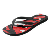 Graffiti: zwart, wit en rood teenslippers (Schuin)