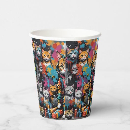 Graffitikunstenaar Legend Cat Birthday Papieren Bekers (Rechts)