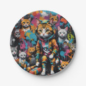 Graffitikunstenaar Legend Cat Birthday Papieren Bordje (Voorkant)