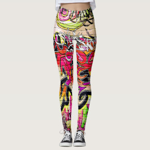 Graffitimuur, stadskunst leggings