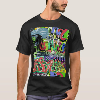 Graffitimuur: Urban Hip Hop T-shirt