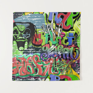 Graffitimuur: Urban Hip Hop Wandkleed