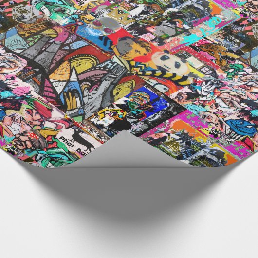 Graffitimuurcollage Cadeaupapier (Hoek)
