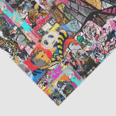 Graffitimuurcollage Tissuepapier (Detail)