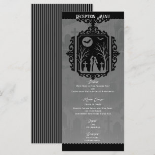 Grafheuvelgeloften Zwart & Grijs Gotisch Trouwmenu Menu