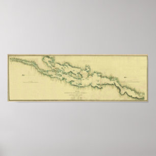 Grafiek 1779 bij het meer van ChamPlain Poster
