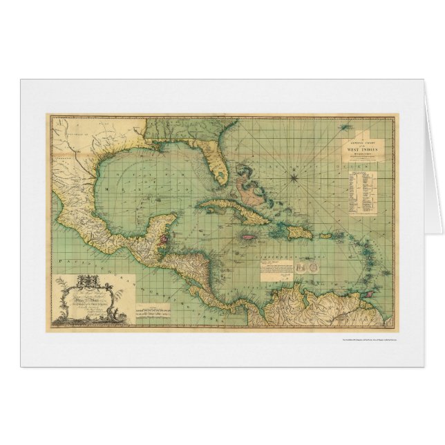 Grafiek 1796 van de West Indies (Voorkant Horizontaal)