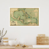 Grafiek 1796 van de West Indies Poster (Keuken)