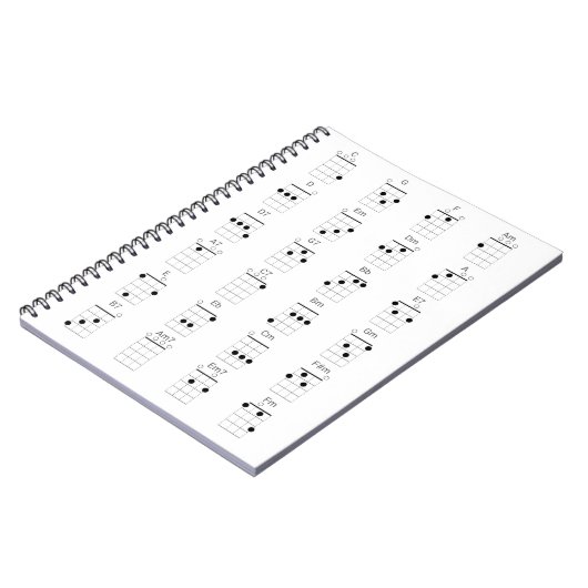 Grafiek 24 Vaak Ukulele Chords Grafiek - Uke Cheat Notitieboek (Linkerzijde)