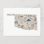 Grafiek Antiek staat Oklahoma Afbeelding Map Briefkaart (Voorkant)