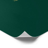 Grafiek Emerald Green Gold voor tafelbruiloft Poster (Hoek)