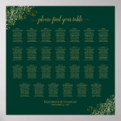 Grafiek Emerald Green Gold voor tafelbruiloft Poster (Voorkant)