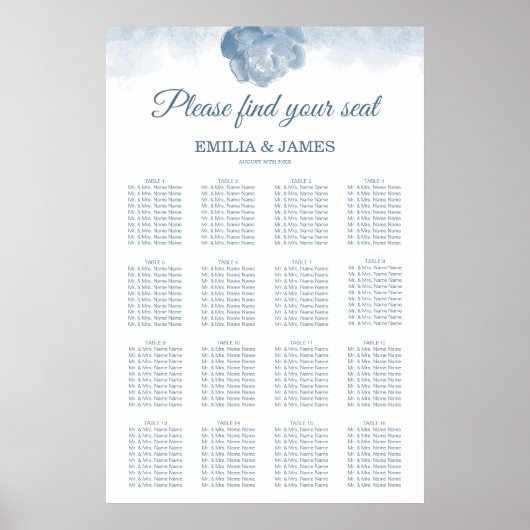 Grafiek met de Florale zitplaats van het Roos Chic Poster (Voorkant)