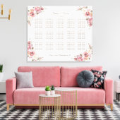 Grafiek met roze pekelroze pekelrog van de Chic Cr Canvas Afdruk (Insitu (Woonkamer))