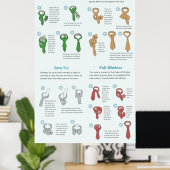Grafiek met uitleg over hoe u een Necktie kunt Str Poster (Thuiskantoor)