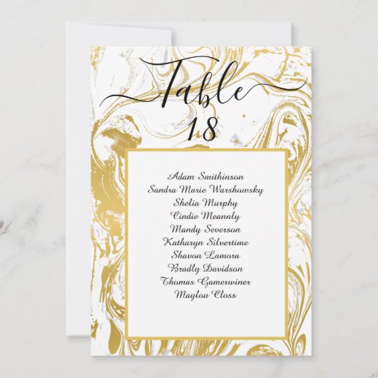 Grafiek met zwarte tinten (Chic Faux Gold Marble T Aankondiging (Achterkant)