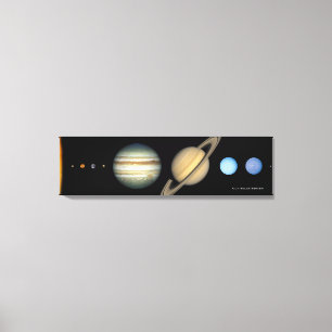 Grafiek NASA Solar System Planet Sizes, vergroot Canvas Afdruk