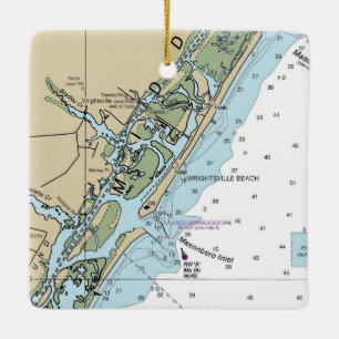Grafiek NC Wright tsville Beach Keramisch Ornament