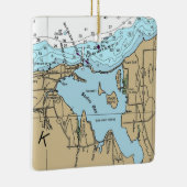 Grafiek Sodus Bay New York Keramisch Ornament (Rechts)