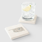 Grafiek  staat Oklahoma Antiek Afbeelding Map  Stenen Onderzetter (Zijkant)