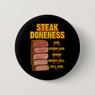 Grafiek tafel gids voor de gaarheid van steak BBQ Ronde Button 5,7 Cm