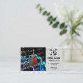Grafiek van de aandelenmarkt | Wolkenkrabber | QR- Visitekaartje (Staand voorkant)