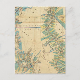 Grafiek van de benedenloop van de Mississippi Briefkaart