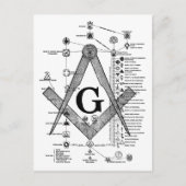 Grafiek van de Masonic Degrees Briefkaart (Voorkant)