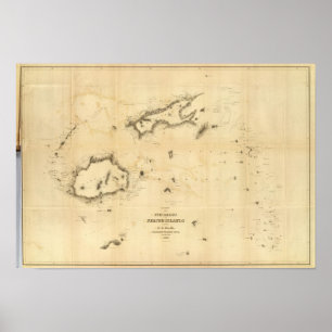 Grafiek van de Viti-groep of de Fiji-eilanden Poster