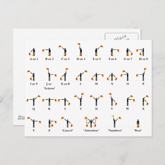 Grafiek van de vlag van het semafore briefkaart (Voorkant / Achterkant)