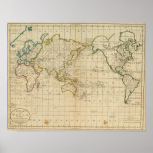 Grafiek van de wereld poster